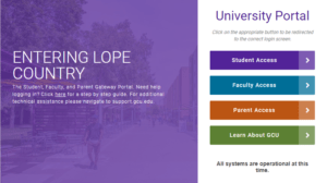 gcu student portal login