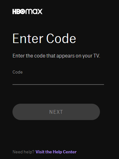 activate hbo max code