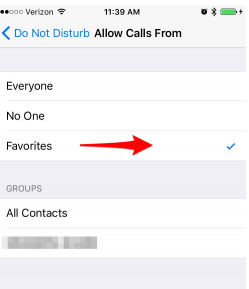 Allow Calls From Your Favorites Only