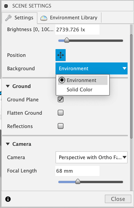 Fusion Scene Settings